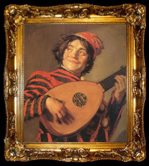 framed  Frans Hals Jester with a Lute (mk05), ta009-2